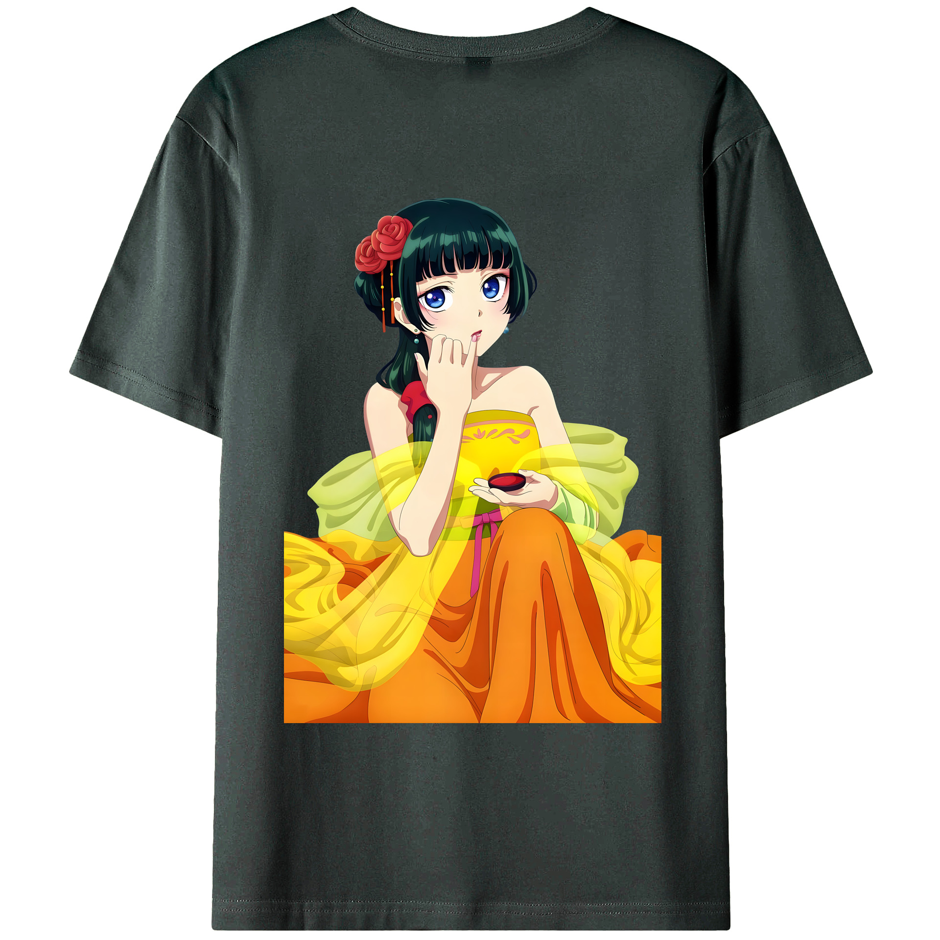 （画像用） 薬屋のひとりごと The Apothecary Diaries 綿100％ メンズ半袖Tシャツ（バックプリント） 通気性